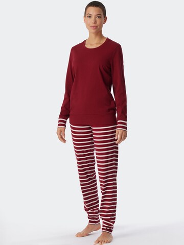 SCHIESSER Pyjama ' Essential Stripes ' in Rot