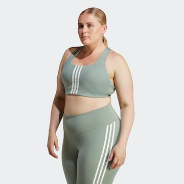 ADIDAS SPORTSWEAR Bustier Sportmelltartók 'Powerimpact Medium-Support ' - zöld: elől