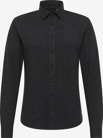 DreiMaster Maritim Slim fit Button Up Shirt in Black: front