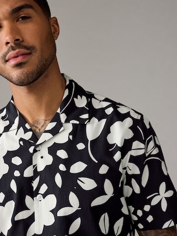Next Regular fit Button Up Shirt in Black