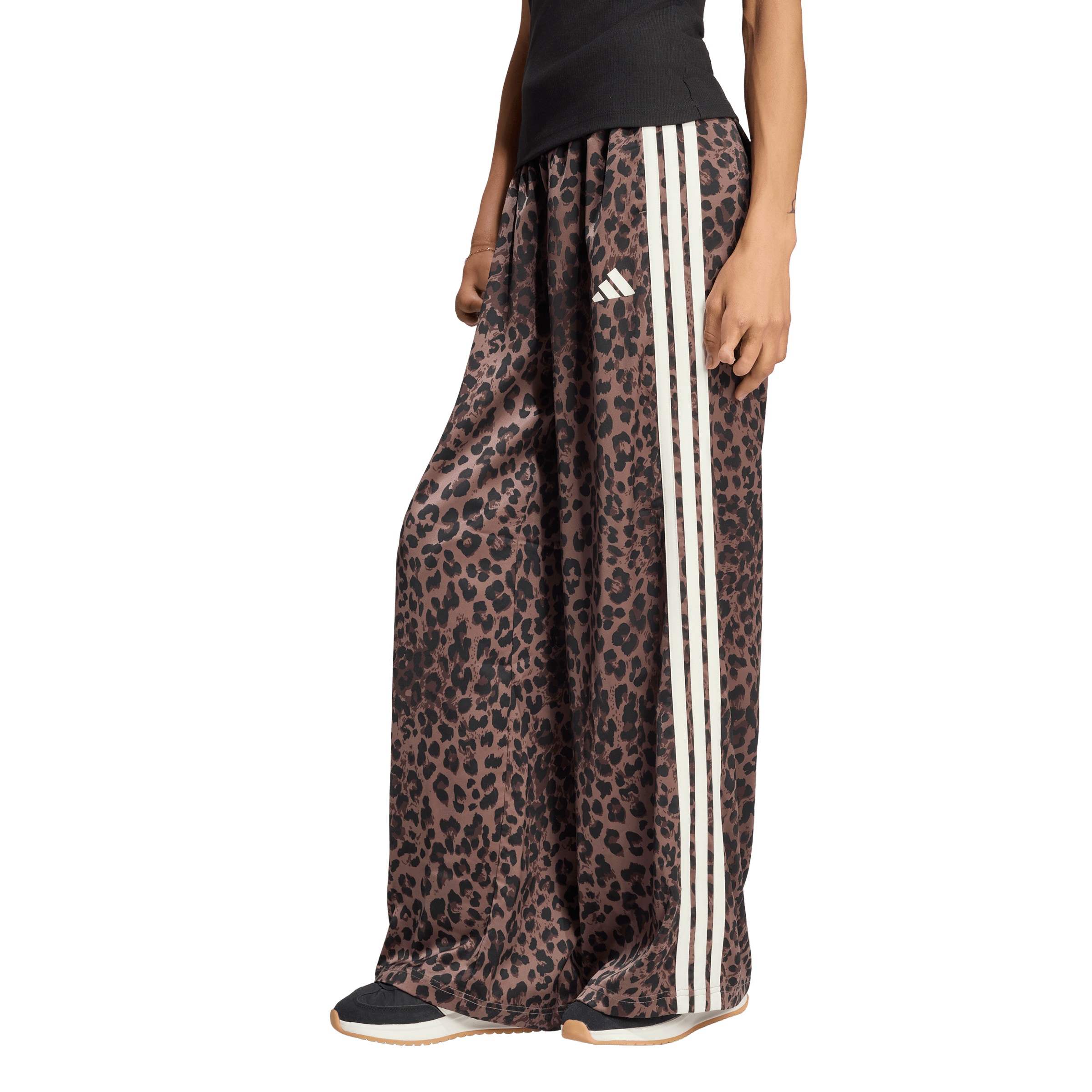 ADIDAS SPORTSWEARWide Leg/ Široke nogavice Sportske hlače - smeđa boja: prednji dio