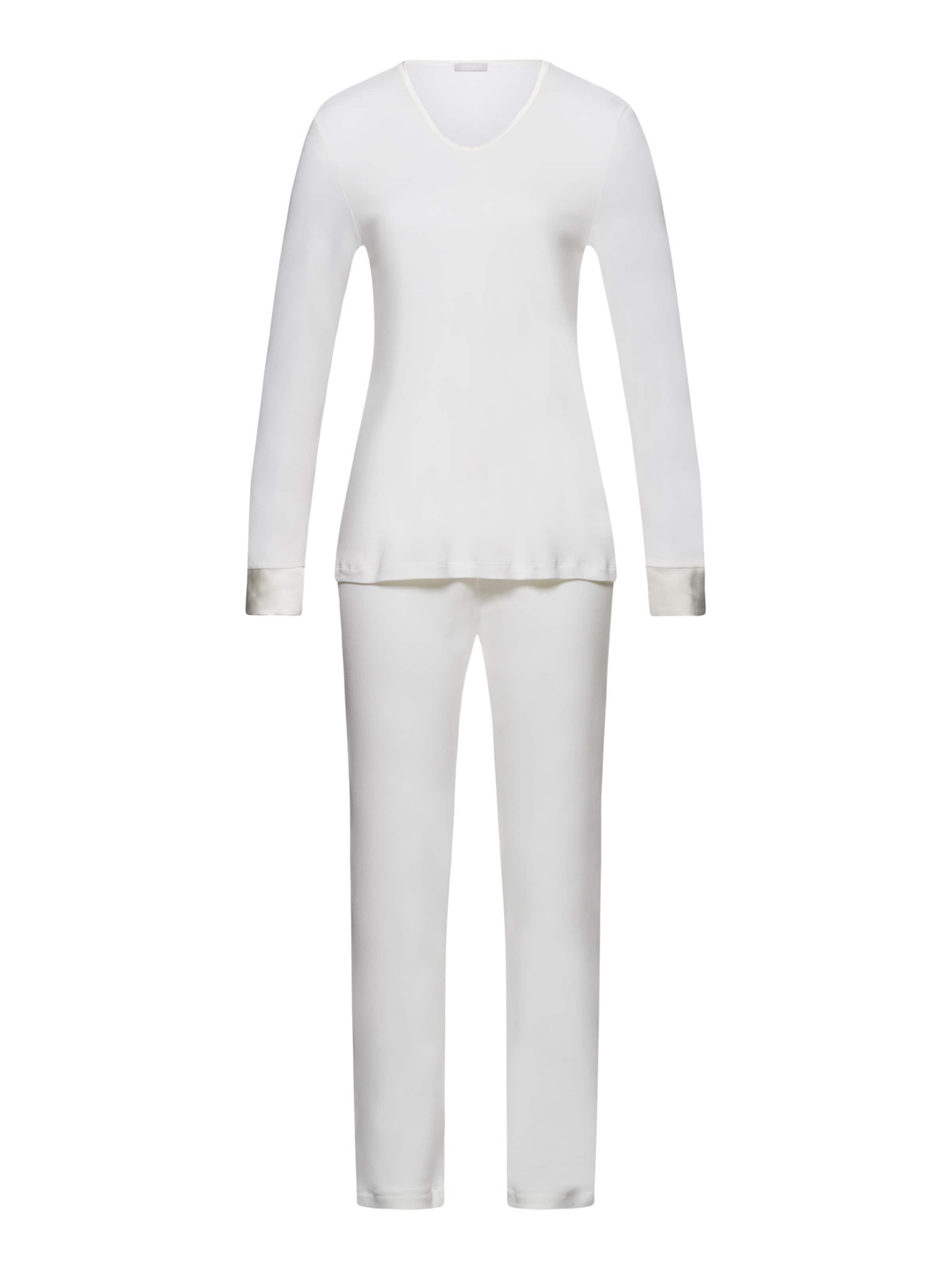 Hanro Pyjama 'Virginia' in Wit: voorkant