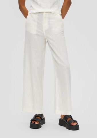 QS Wide leg Pants in White: front