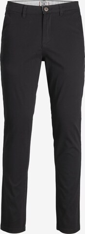 Coupe slim Pantalon chino 'Marco Dave' Jack & Jones Plus en noir : devant