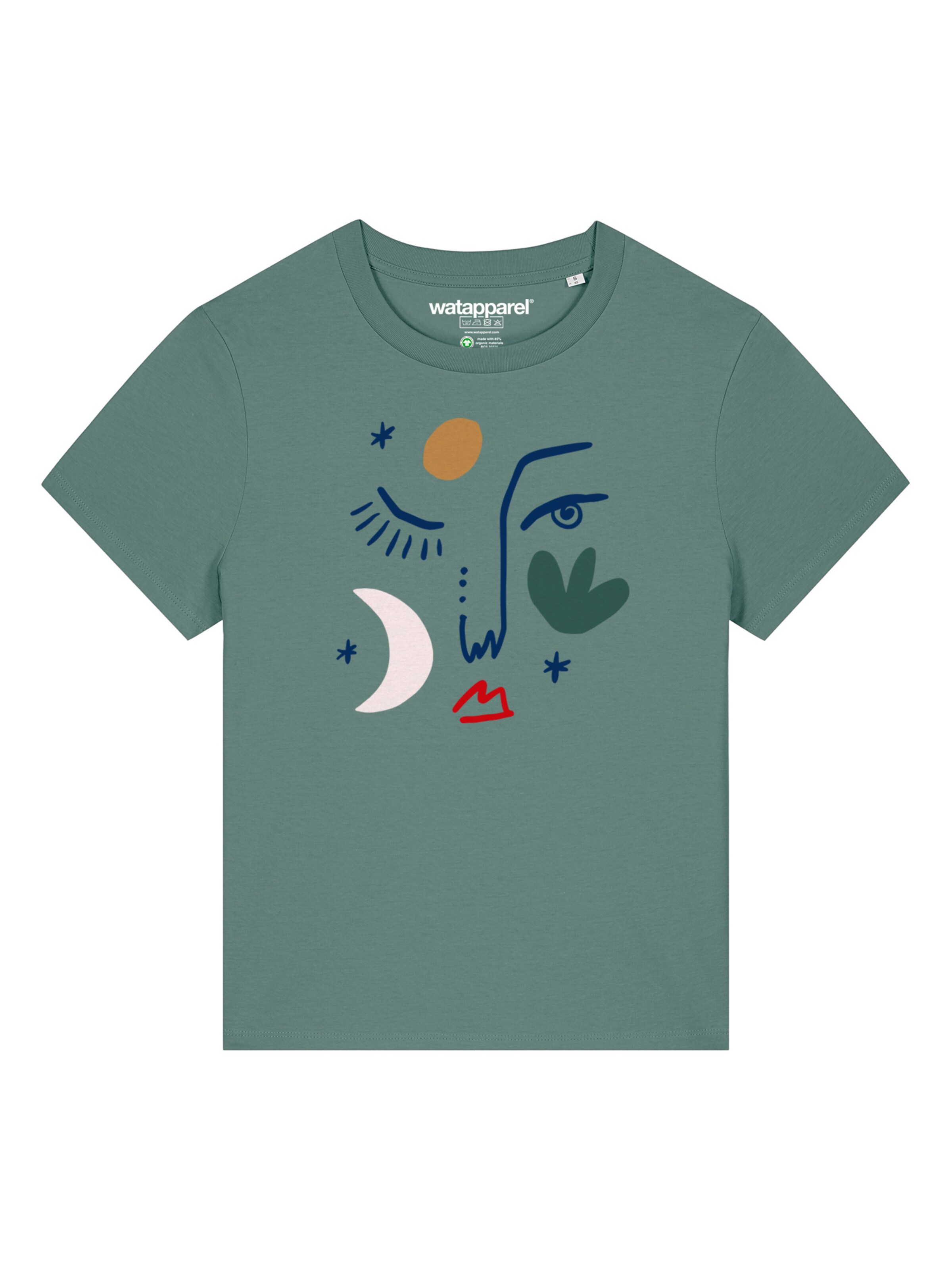 Watapparel Shirt 'Love and flex' in Groen: voorkant