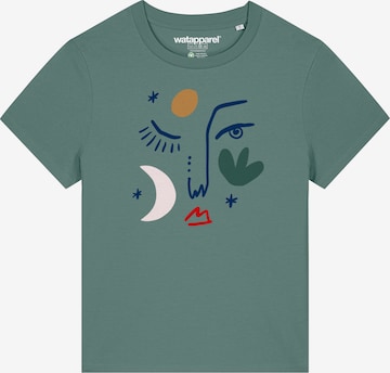 Watapparel Shirt 'Love and flex' in Groen: voorkant