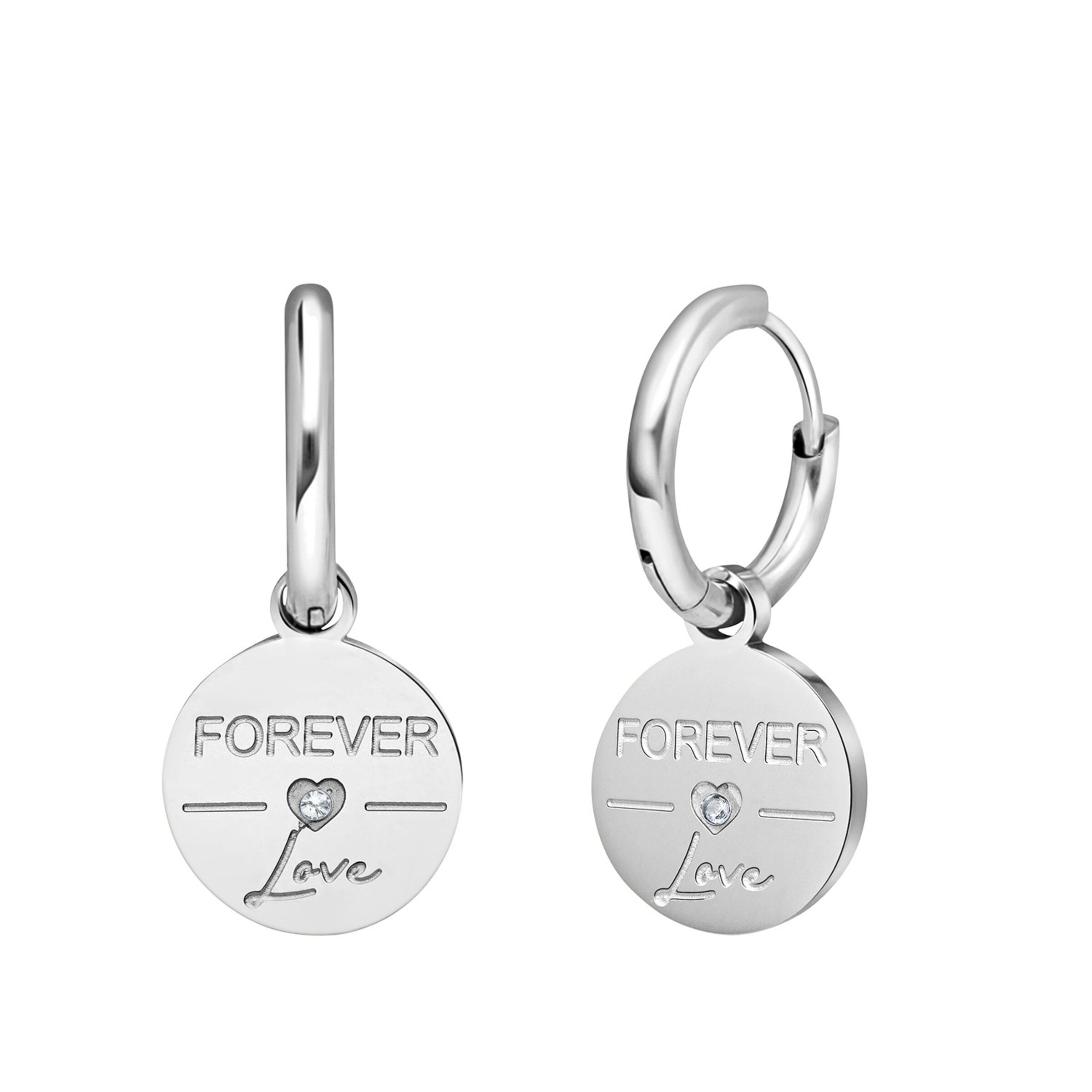 Lucardi Earrings in Silver: front