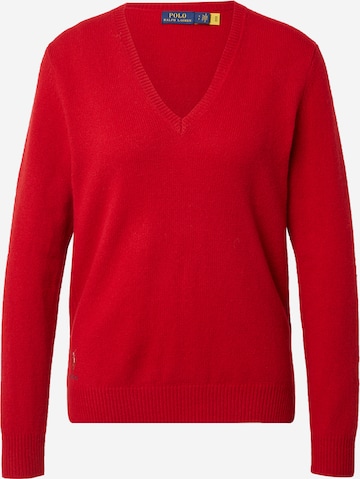 Pull-over Polo Ralph Lauren en rouge : devant