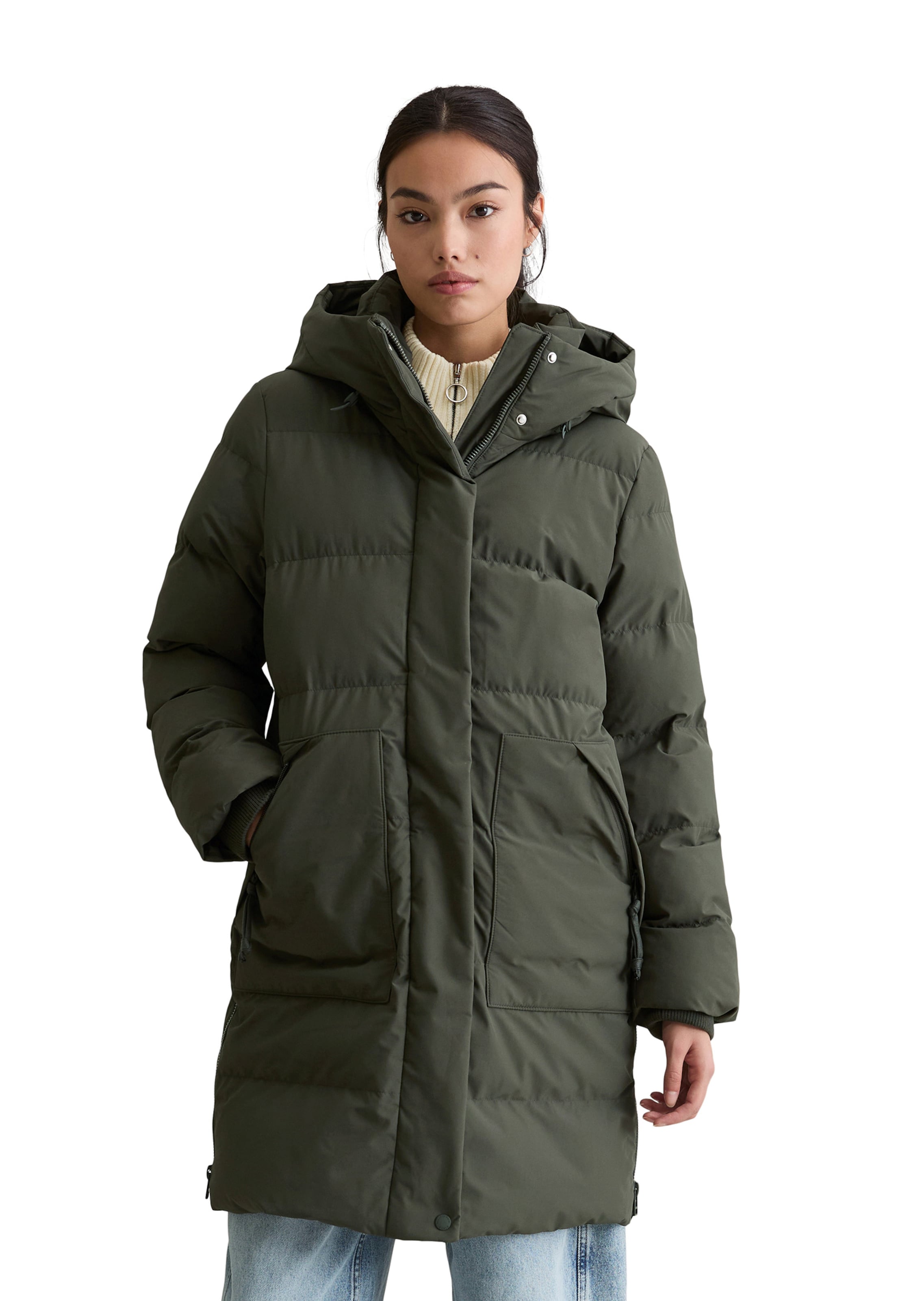 Marc O'Polo DENIM Mantel in Grün: Vorderseite