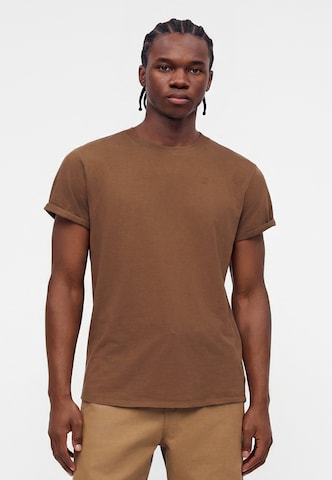 G-STAR T-shirt 'Lash' i brun: framsida