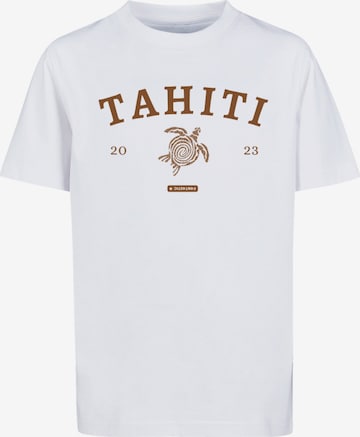 T-Shirt 'Tahiti' F4NT4STIC en blanc : devant