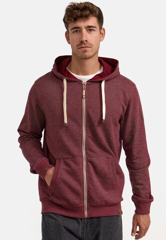 INDICODE JEANS Sweatvest ' Baustian ' in Rood: voorkant