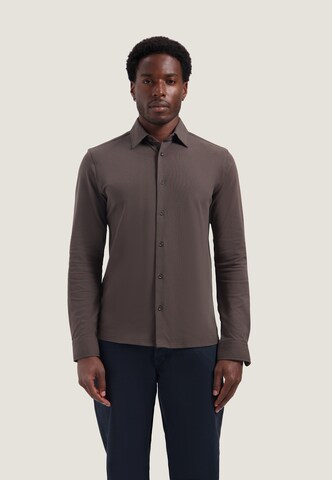 Slim fit Camicia 'Blaze' di Dstrezzed in marrone: frontale