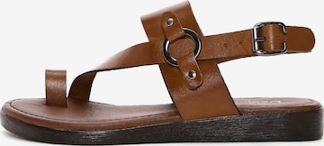 Derimod T-Bar Sandals in Brown: front