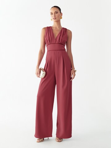 BWLDR Jumpsuit 'LYLE' in Roze: voorkant