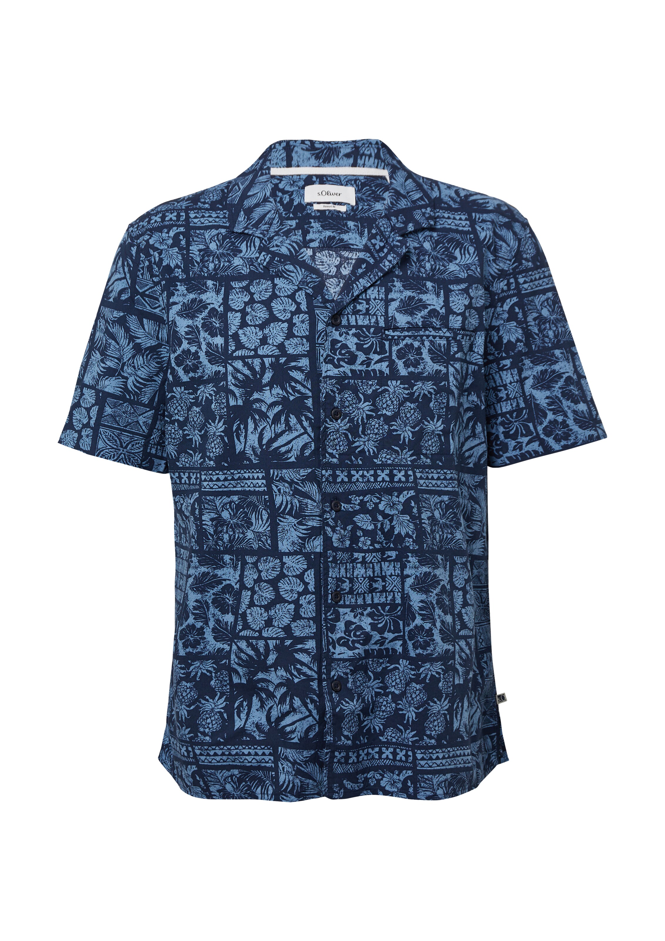 s.Oliver Regular Fit Hemd in Blau: Vorderseite