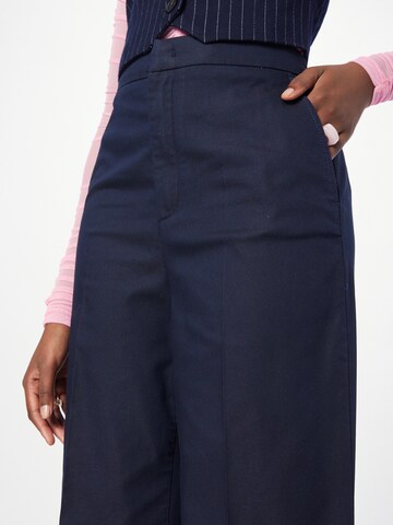 QS Wide Leg Hose in Blau