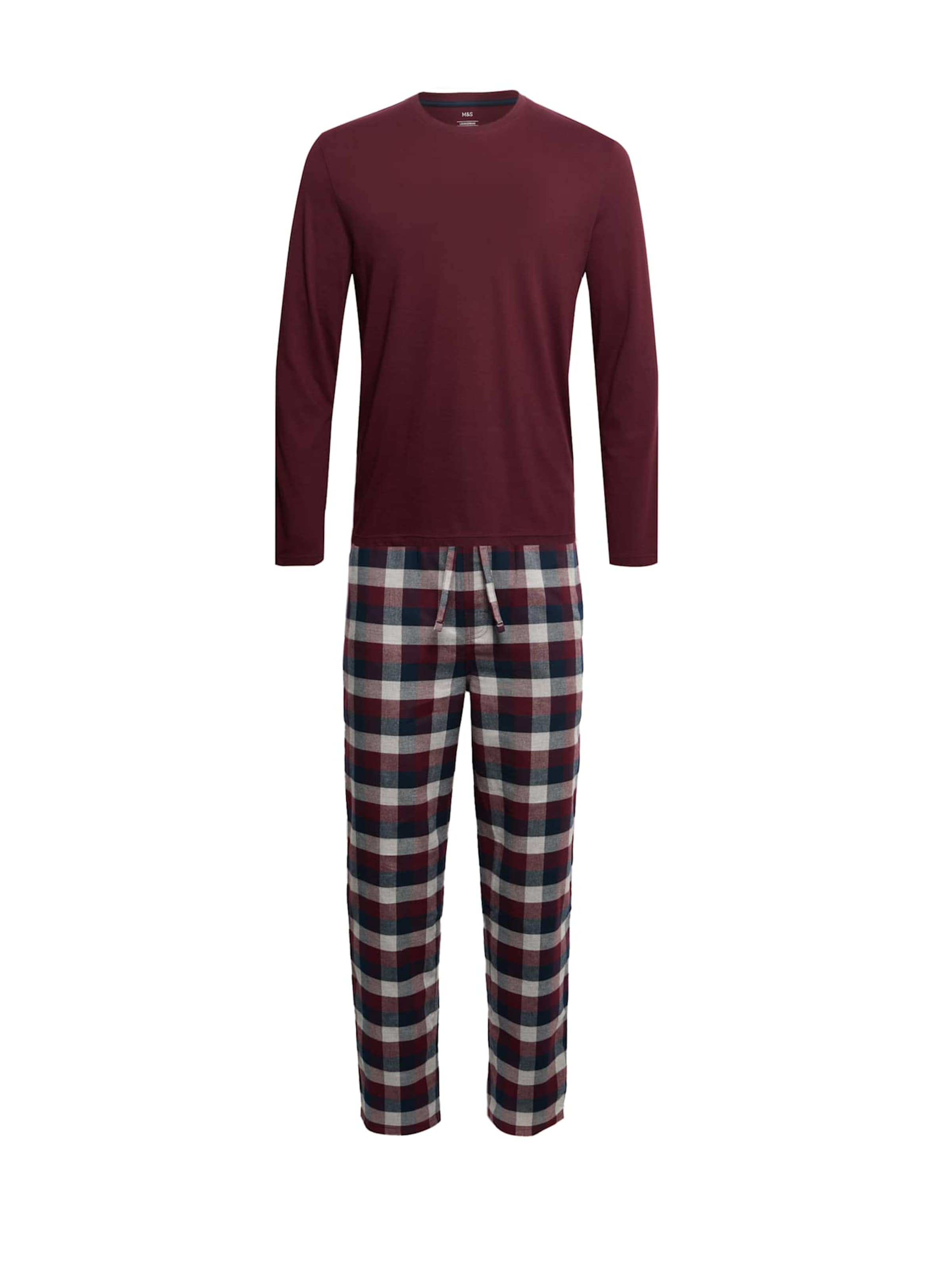 Pyjama long Marks & Spencer en rouge : devant