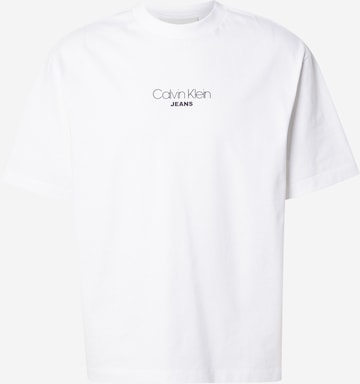 balta Calvin Klein Jeans Marškinėliai: priekis