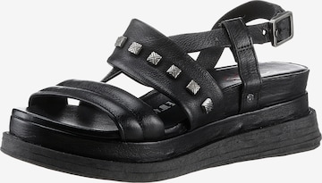 A.S.98 Sandals in Black: front