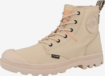 Palladium Lace-Up Ankle Boots 'Pampa Hi Safari' in Beige: front