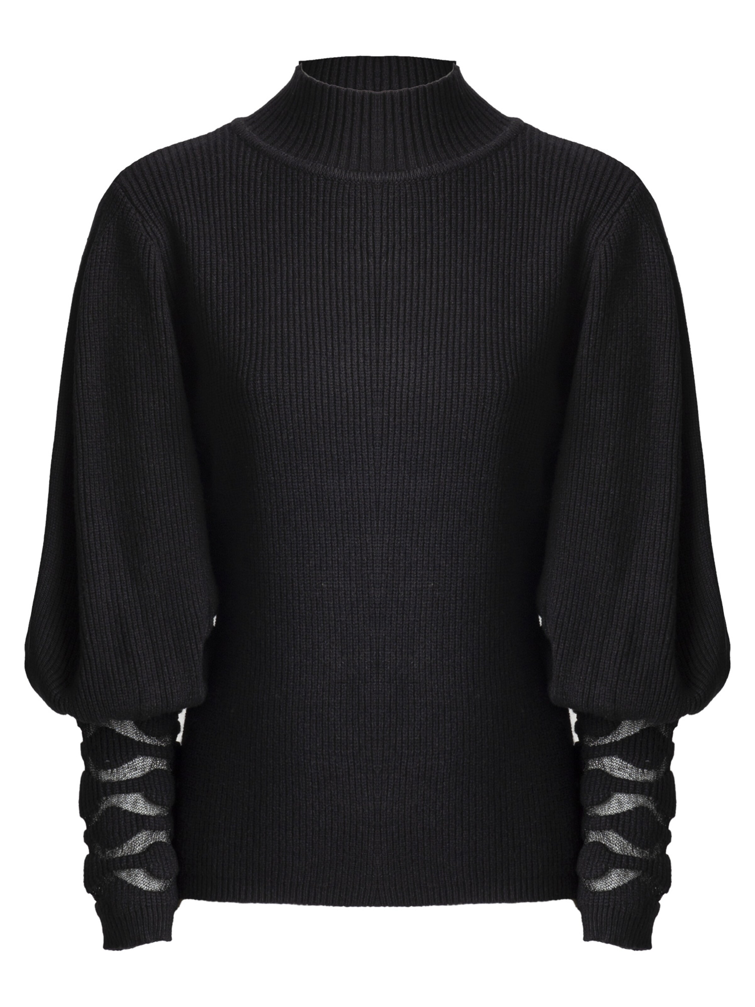 Influencer Pullover 'Fancy' in Schwarz: Vorderseite