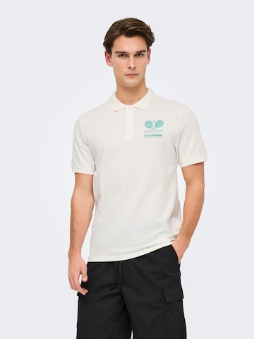 Only & Sons Тениска 'ONSTEN' в бяло: отпред