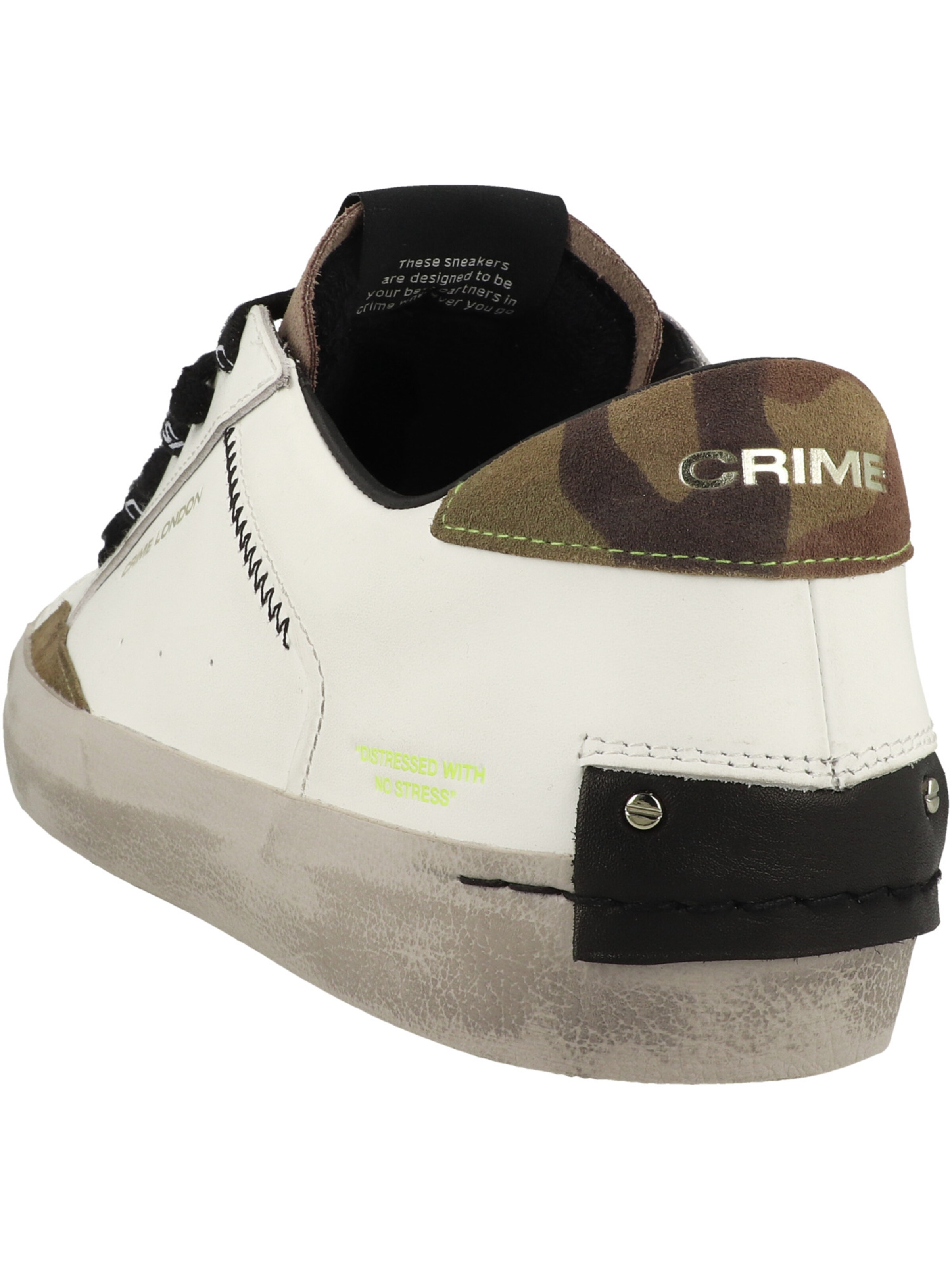 Baskets basses ' Distressed ' Crime London en blanc