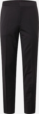 HUGO Red Regular Trousers with creases 'Hesten' in Black: front