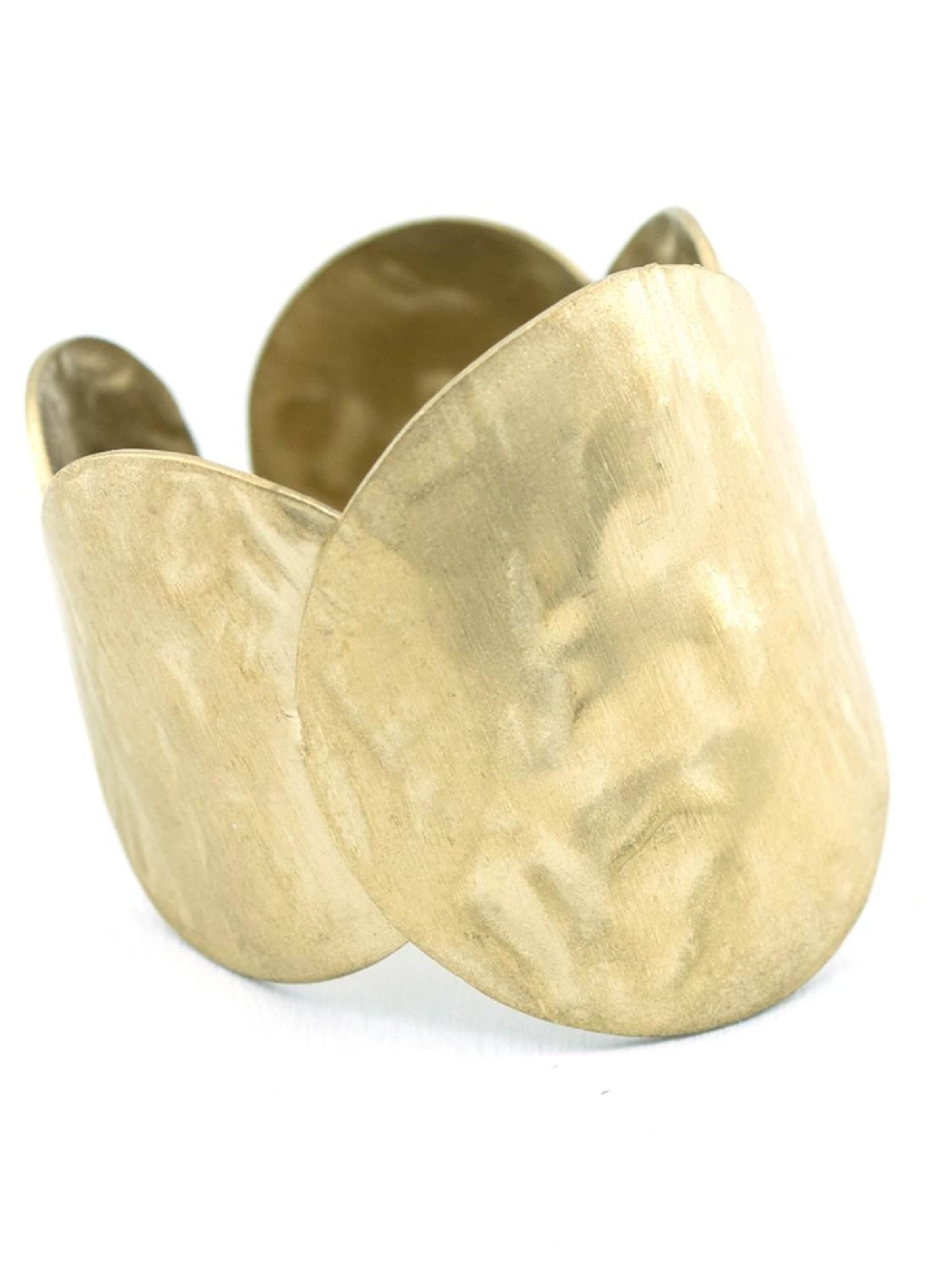 Sergio Engel Ring 'Pura Ring 55 flach anliegender Edelstahl-Plättchenring, größenverstellbar' in Gold: front