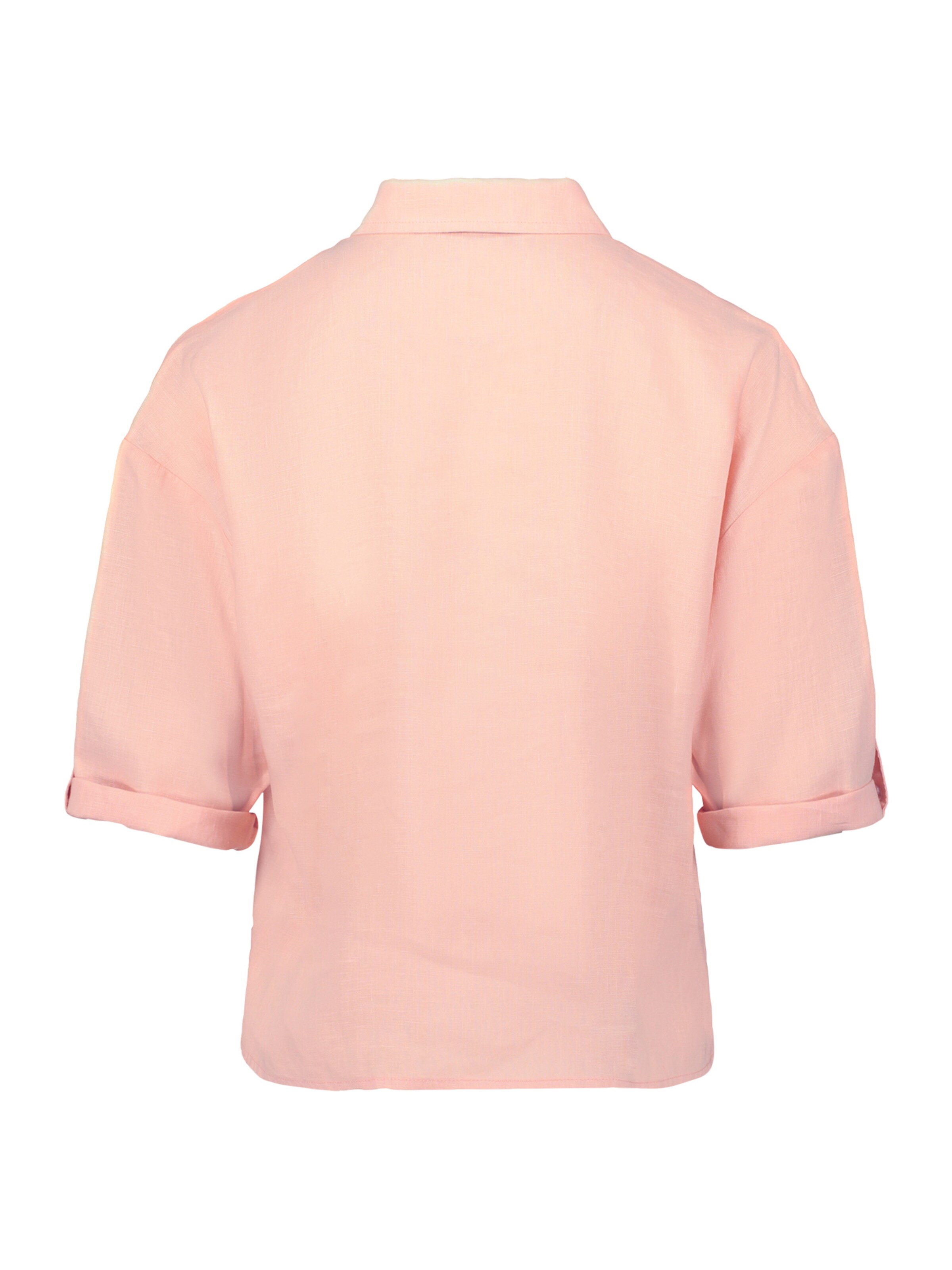 Cartoon Leinenbluse mit Kragen in Orange