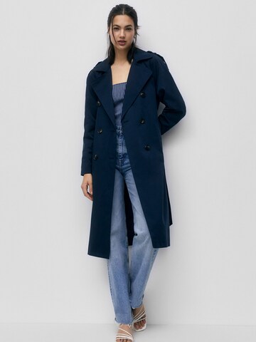 Pull&Bear Tussenmantel in Blauw: voorkant