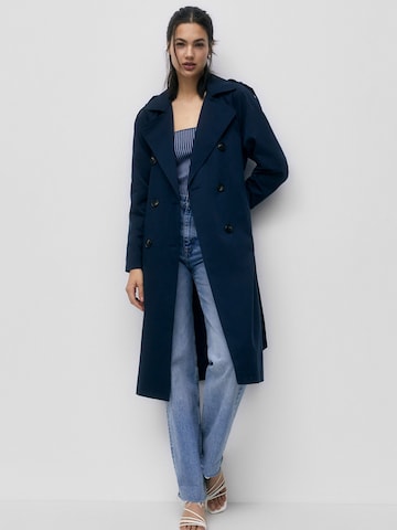 Manteau mi-saison Pull&Bear en bleu : devant