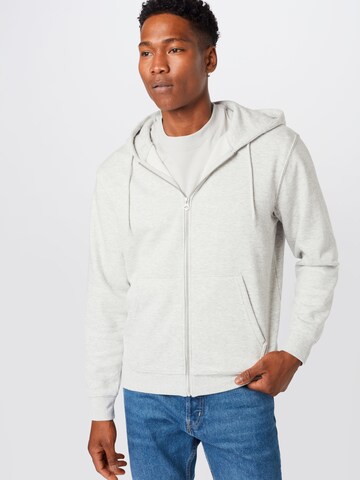 WEEKDAY Zip-Up Hoodie in Grey: front