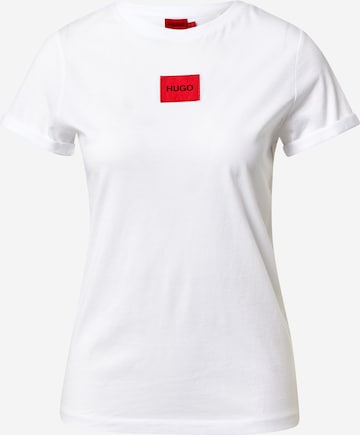 HUGO Red Тениска в бяло: отпред