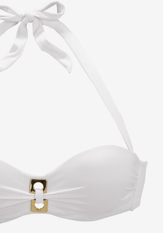 LASCANA - Bandeau Bikini en blanco