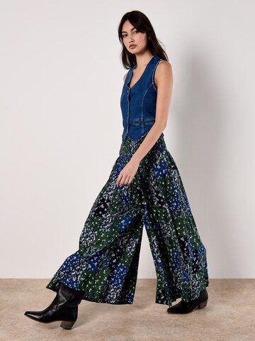 Wide Leg Pantalon Apricot en mélange de couleurs