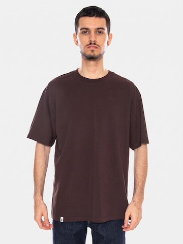 EDWIN Shirt 'Oversize Basic TS Coffee Bean' in Brown: front