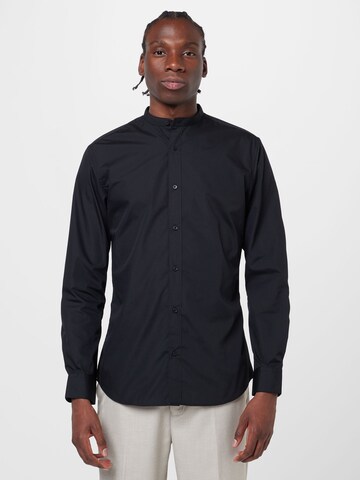 JACK & JONES Slim fit Button Up Shirt 'JOE' in Black: front
