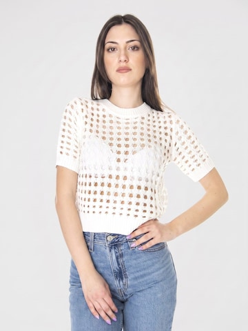 Pull-over wild pony en blanc : devant