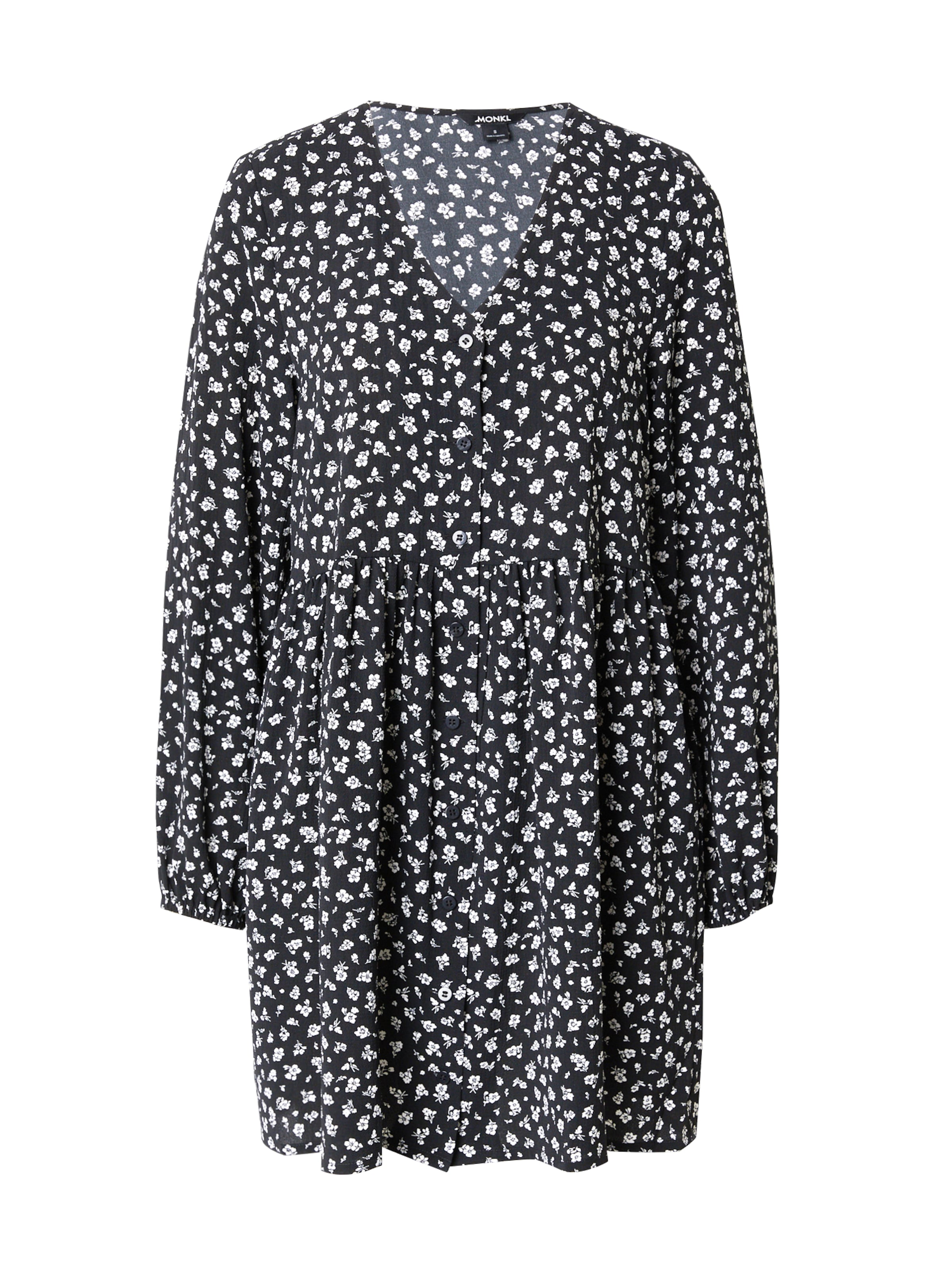 Monki Платье-рубашка в Черный: спереди