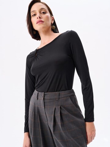 Blue Shadow Blouse in Black