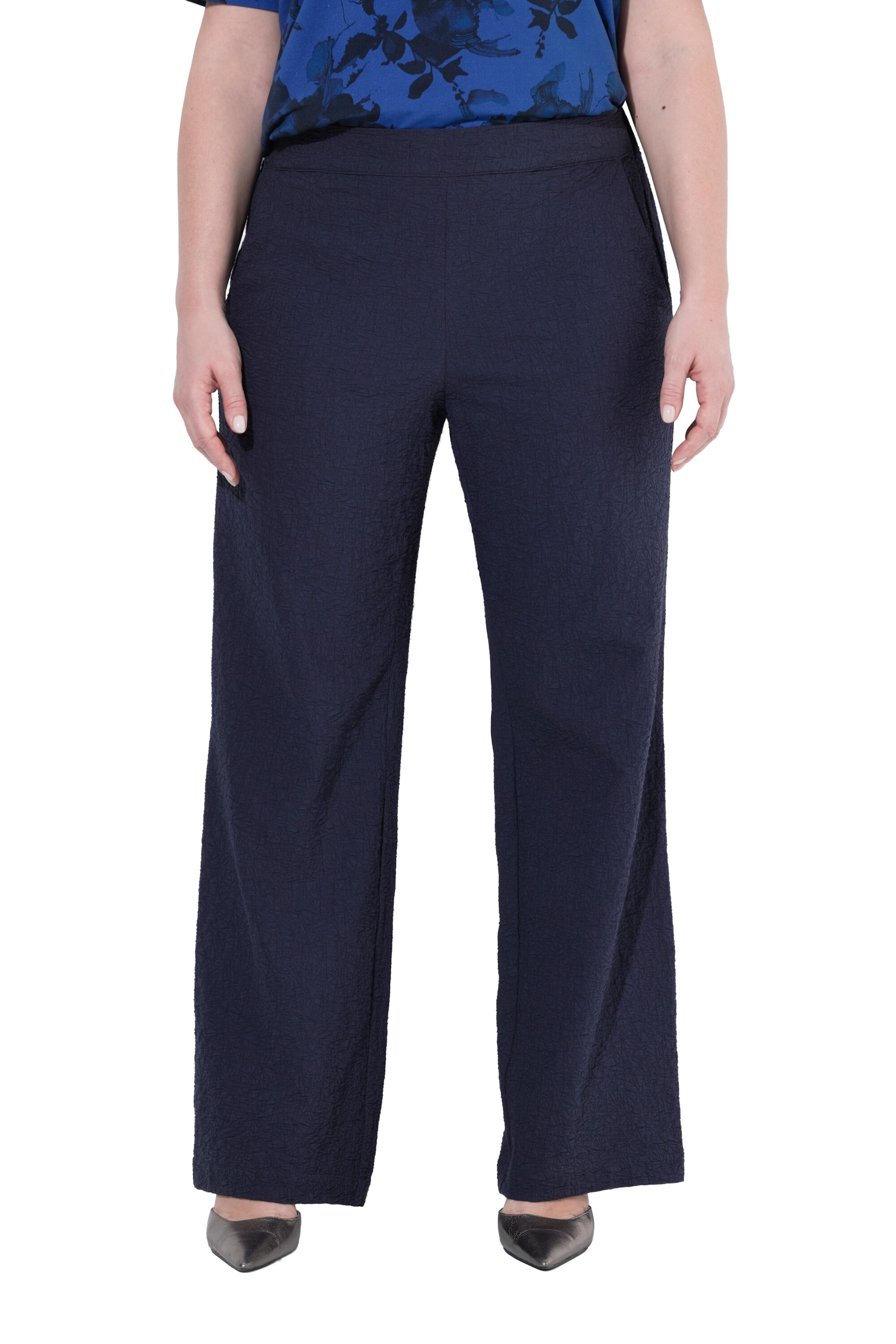 Ulla Popken Regular Trousers in Blue: front
