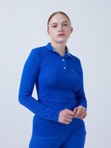 SPORTKIND Performance Shirt 'Poloshirt Langarm' in Blue: front