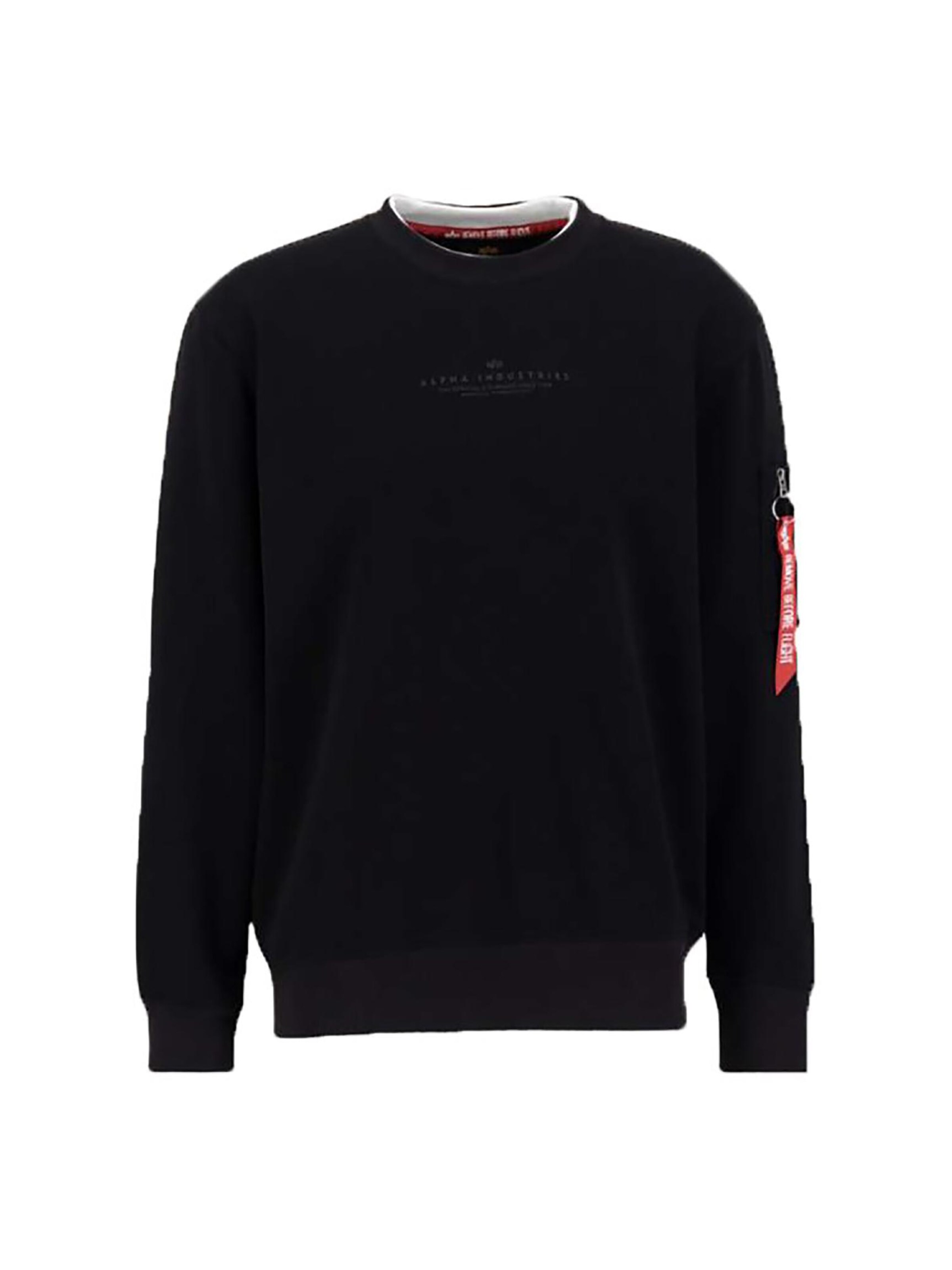 ALPHA INDUSTRIES Sweatshirt 'Double Layer' in Black: front