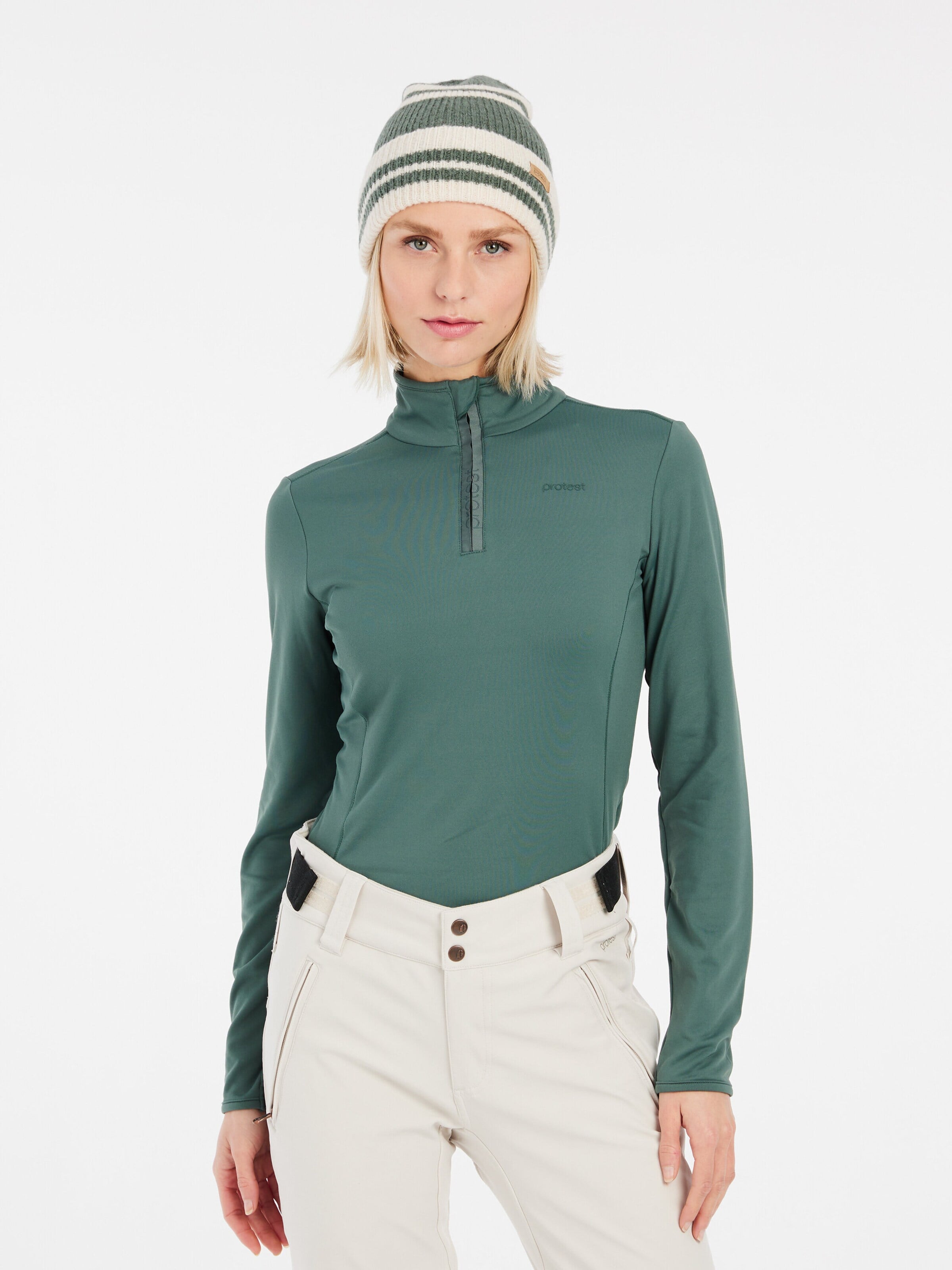 PROTEST Sportief sweatshirt 'REFABRIZ' in Groen: voorkant