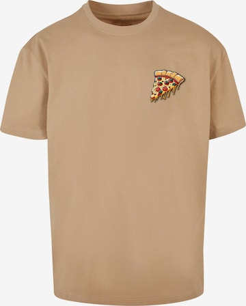 Merchcode Shirt 'Pizza Comic' in Beige: voorkant