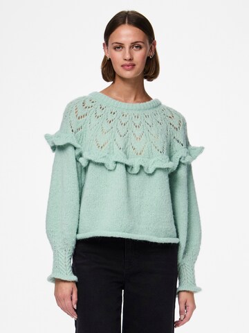 PIECES Sweater 'PCRIKKA' in Green: front