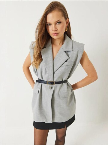 Gilet de costume Bianco Lucci en gris : devant