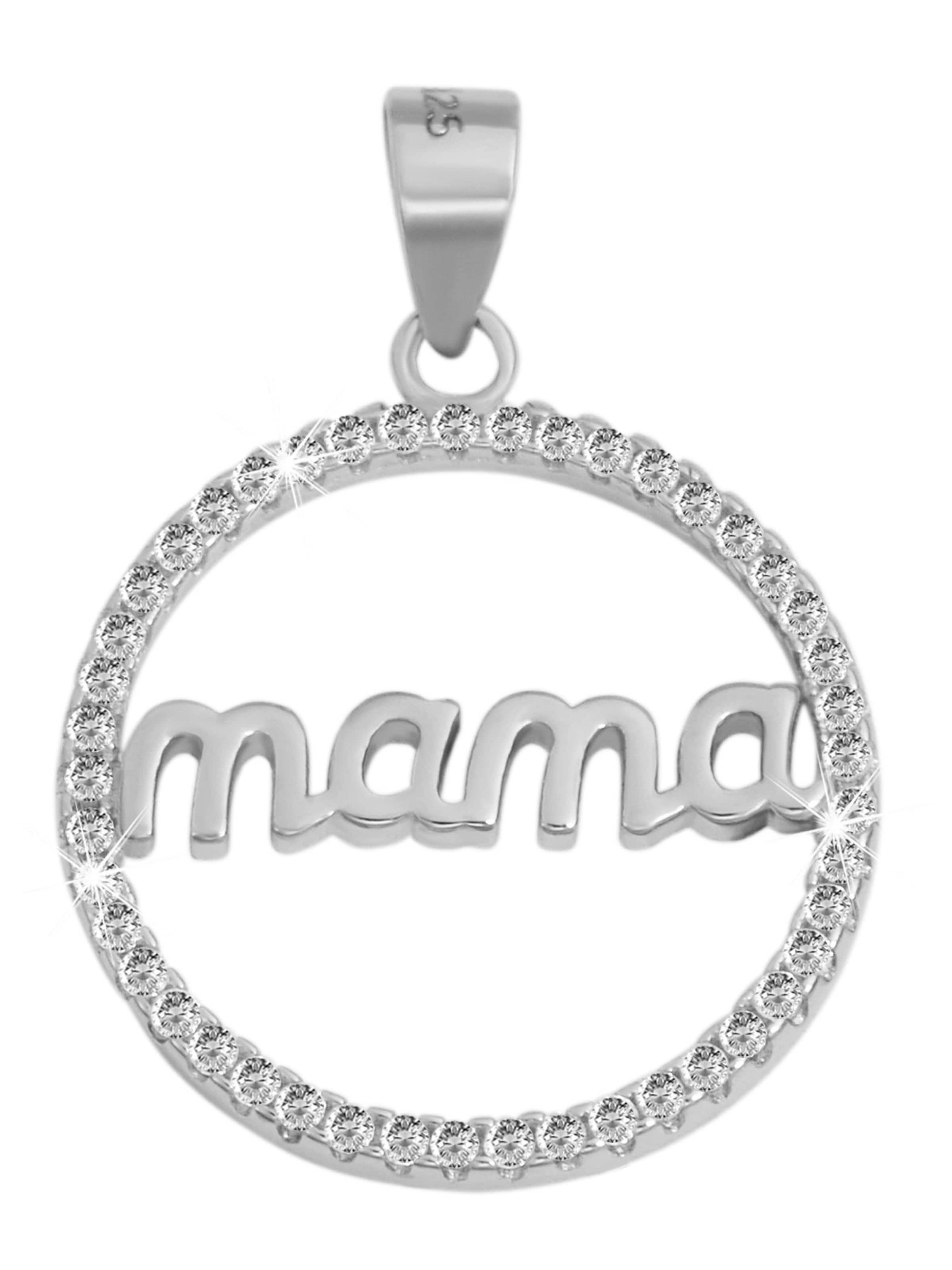 Akzent Pendant 'Shining Mom, langlebig' in Silver: front